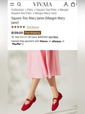Vivaia Red Knit Mary Jane Flats